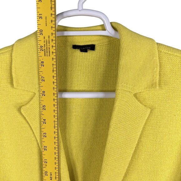 Talbots Womens L Spring Yellow Open Cardigan Wool Blend Knit Sweater Blazer - Picture 11 of 16